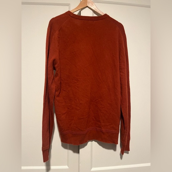 Men’s Lachlan Wool/ Cashmere Burnt Orange Crew Neck Sweater - Picture 2 of 3